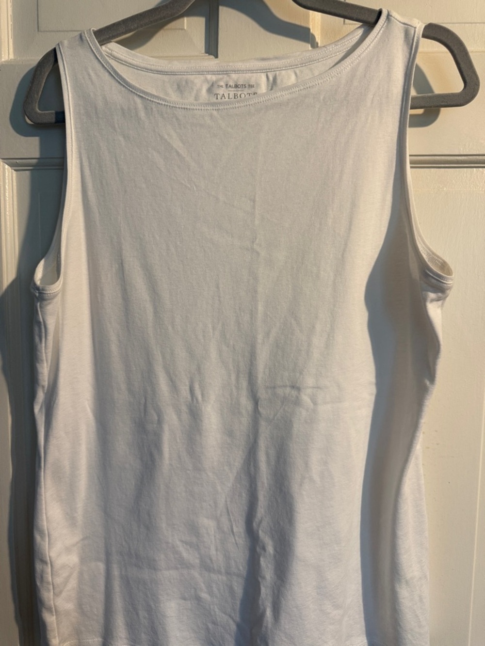 Talbots White Scoop Neck Cotton Tank